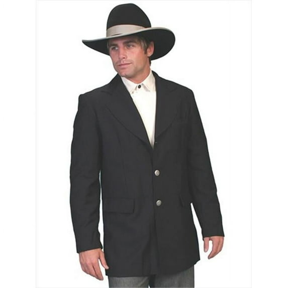 Scully RW200-BLK-46 Rangewear 100 Percent Polyester Mens Town Coat - Black- 46