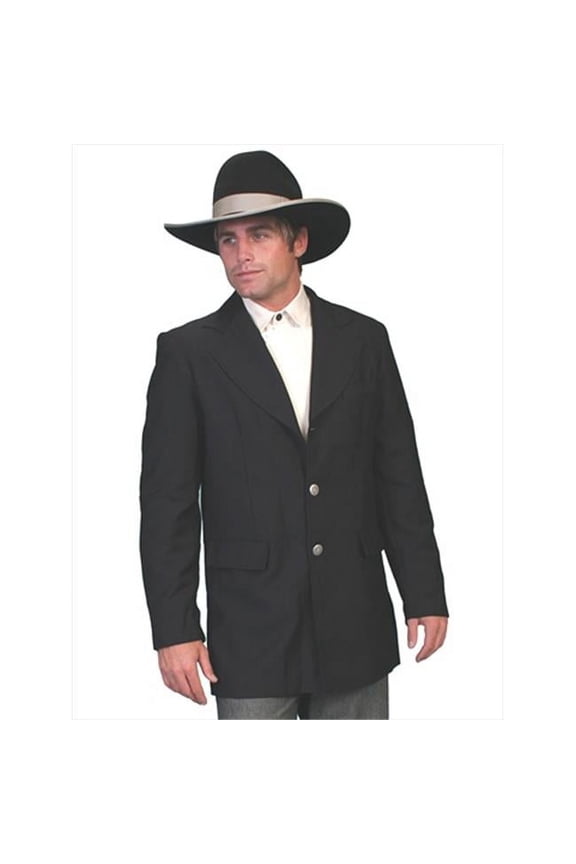 Scully RW200-BLK-46 Rangewear 100 Percent Polyester Mens Town Coat - Black- 46
