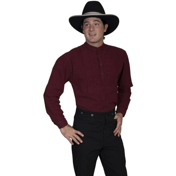 Scully RW217X-BUR-3X-B-T Rangewear 100 Percent Cotton Mens Holliman Shirt - Burgundy, 3X