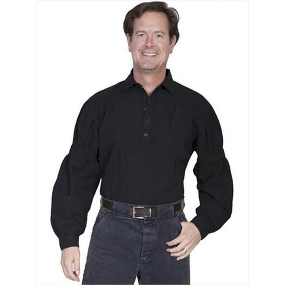 Scully RW229-BLK-M Rangewear 100 Percent Cotton Mens Powder River Shirt - Black, Medium