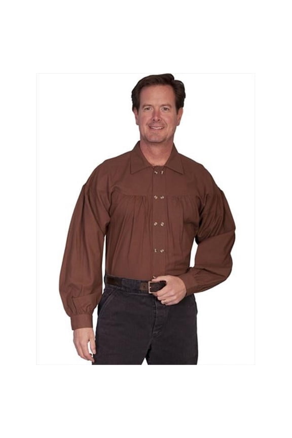 Scully RW230-CHO-XL Rangewear 100 Percent Cotton Mens Saber River Shirt - Chocolate- XL