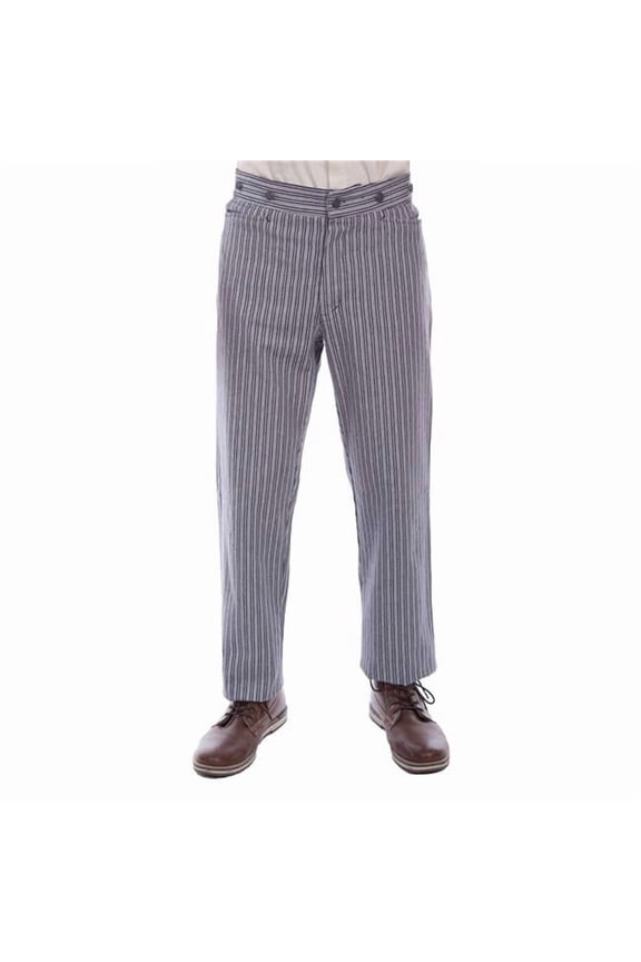 Scully RW354-BLK-33 Western Pants Mens Rail Stripe Range-Wear, Black - 33