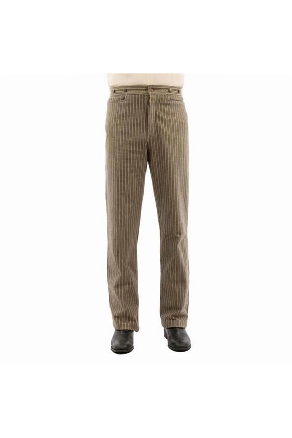 Scully RW354-TAU-31 Mens Rail Stripe Cotton Blend Dress Pants, Taupe - 31