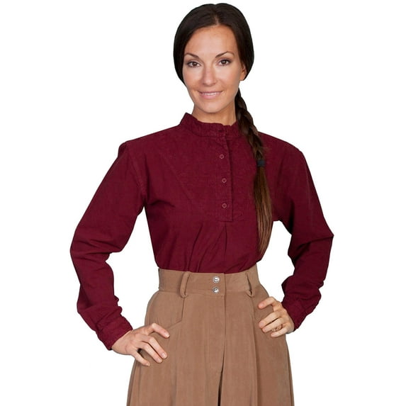 Scully RW578-BUR-S Women Rangewear Sandra Shirt - Burgundy, Small