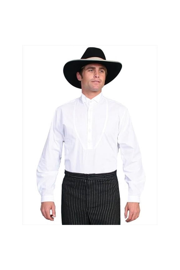 Scully RW154-WHT-M Rangewear 100 Percent Cotton Mens Wing Tip Collar Shirt - White- Medium