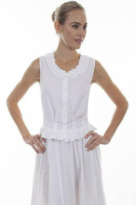 Scully RW502-WHT-S Rangewear 100 Percent Cotton Womens Camisole - White- Small