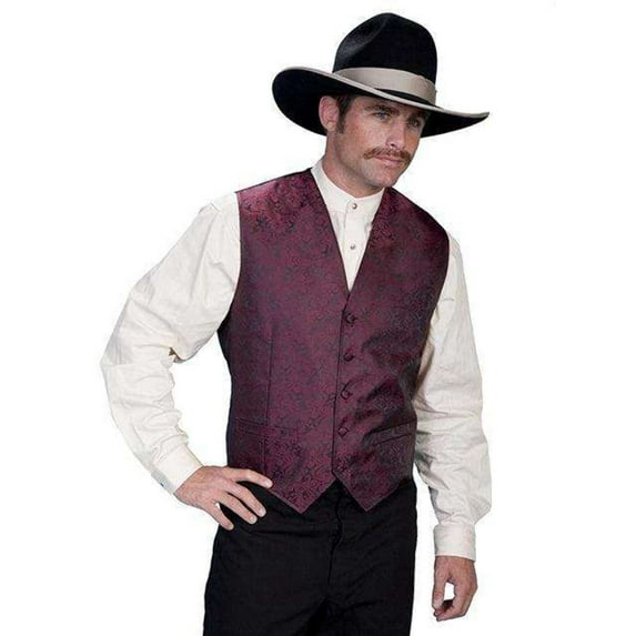Scully Western Vest Mens Manly Quality Lined Paisley Button RW093NX