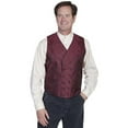 thumbnail image 1 of Scully Rangewear Mens Burgundy Polyester Paisley Scroll Double Breasted Vest S, 1 of 3