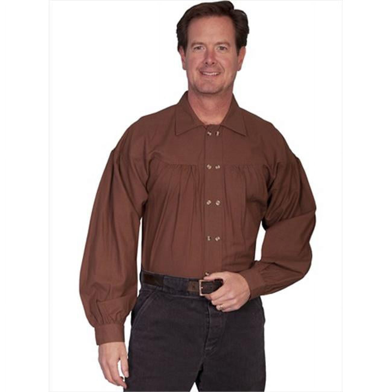 Scully Western Wear Scully Rangewear Men's Rangewear Inset Paisley Bib Frontier Shirt Ivory Small Bib Front Western Shirt