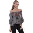 thumbnail image 1 of Scully Womens Charcoal Viscose Rope Tie S/S Tunic XXL, 1 of 2