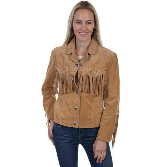 Scully Women's Suede Snap Fringe Jacket Rust Copper X-Large