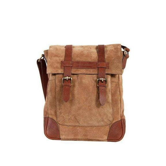 Scully Suede and leather messenger bag