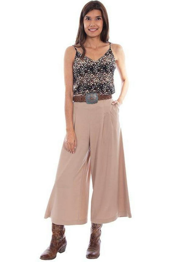 Scully HC677-TAN-M Women Gaucho with Side Pockets, Tan - Medium