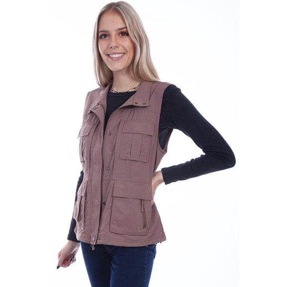 Scully 6262P-TOF-M Womens Multi Pocket Vest, Toffee - Medium