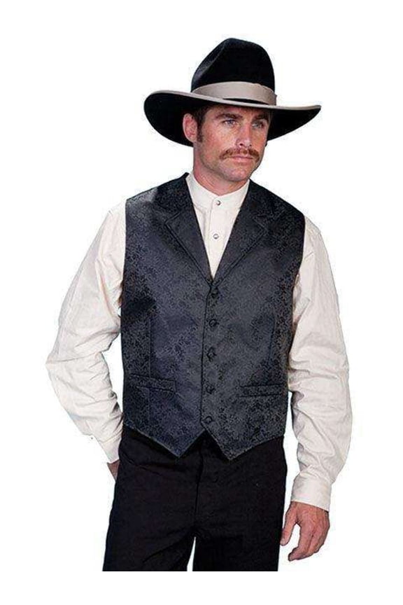 Scully Vest Mens Manly Quality Dragon Pattern Covered Button RW145XX