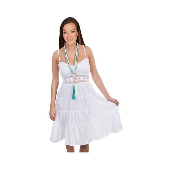 Scully WHITE SPAGHETTI STRAP DRESS