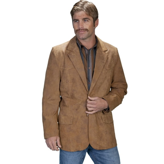 Scully Men's Western Leather Suede Sport Coat Blazer, Maple, 40L