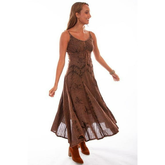 Scully Women's Long Spaghetti Strap Midi Dress Copper US