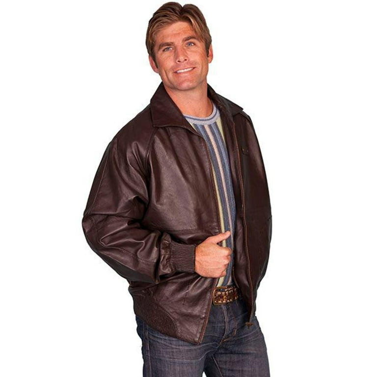 Scully Western Jacket Mens Lamb Leather Knit Waist Zip Front 245 Walmart