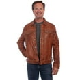 thumbnail image 1 of Scully Men's Leather Button-Front Trucker Jacket Tan, 1 of 2