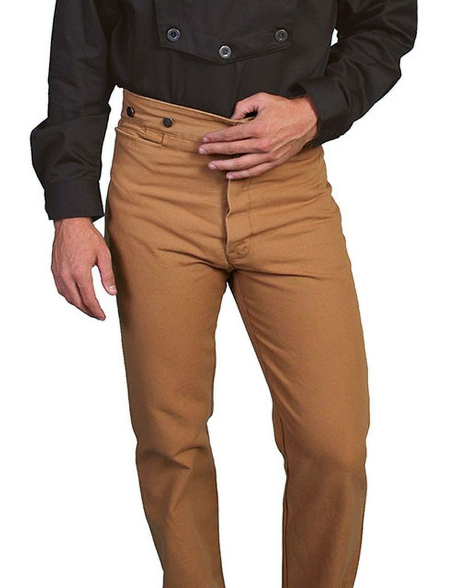 Scully Western Pants Men Suspender Buttons Polyester Wool Blend 538402 