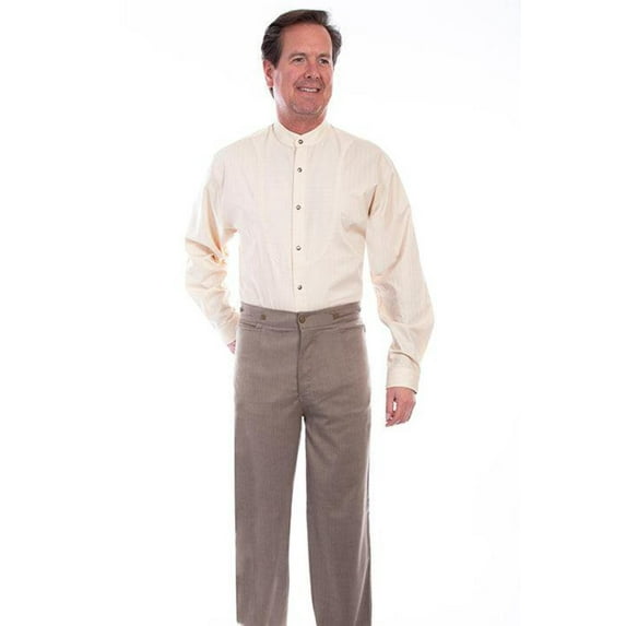 Scully Western Pants Mens Herringbone Notched 38 x 36 Brown F0_RW341