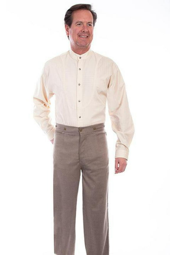 Scully Western Pants Mens Herringbone Notched 38 x 36 Brown F0_RW341