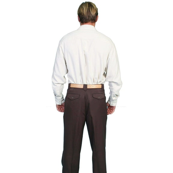 Scully Western Pants Mens Solid Zip Dressy Piping Trouser P-708