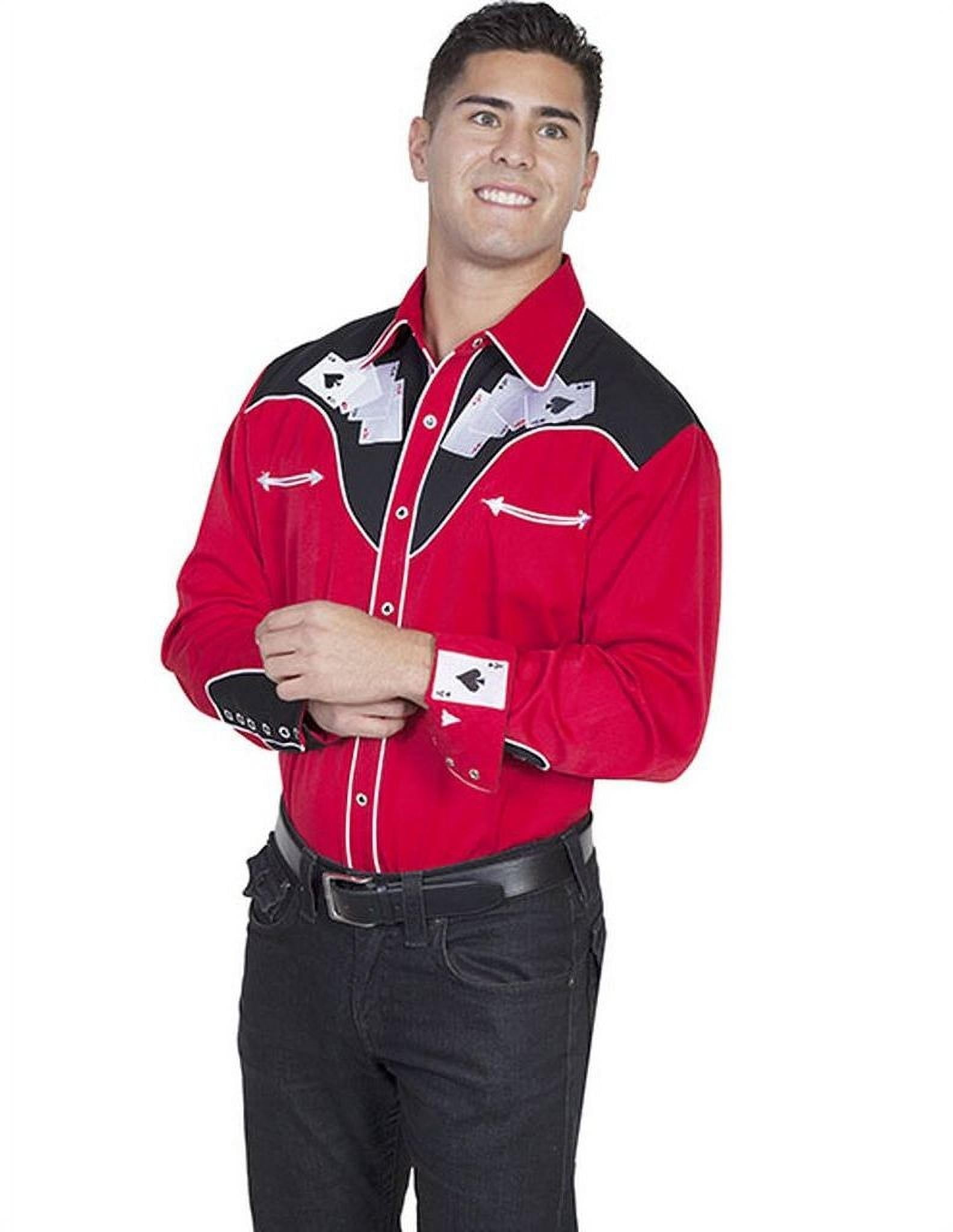 Scully Men's Embroidered Long Sleeve Snap Western Shirt - P