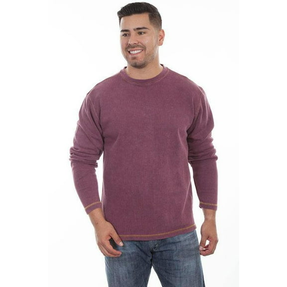 Scully Western Shirt Mens Long Sleeve Crew Layer XL Wine F0_TR-058