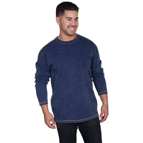 Scully Western Shirt Mens Long Sleeve Solid Ribbed Pullover TR-058