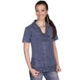 thumbnail image 1 of Scully PSL-121-DBL-S Western Shirt Womens Short Sleeve Embroidered Button, Dark Blue - Small, 1 of 2
