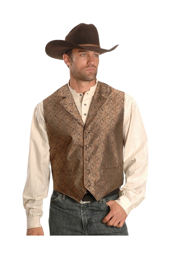 Scully Western Vest Mens Classic Notched Lapels XL Brown F0_RW129
