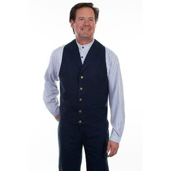 Scully Men's Rangewear Cotton Canvas Vest, Navy - Large