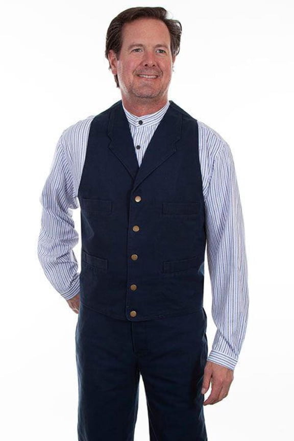 Scully Men's Rangewear Cotton Canvas Vest, Navy - Large