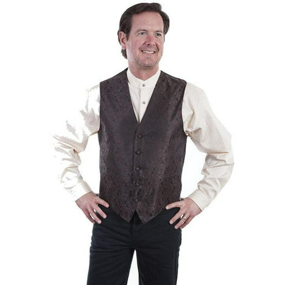 Scully Western Vest Mens Manly Quality Lined Paisley Button RW093NX