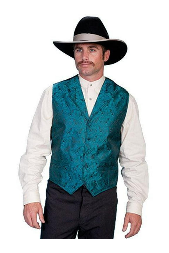 Scully Western Vest Mens Manly Quality Lined Paisley Button RW093XX
