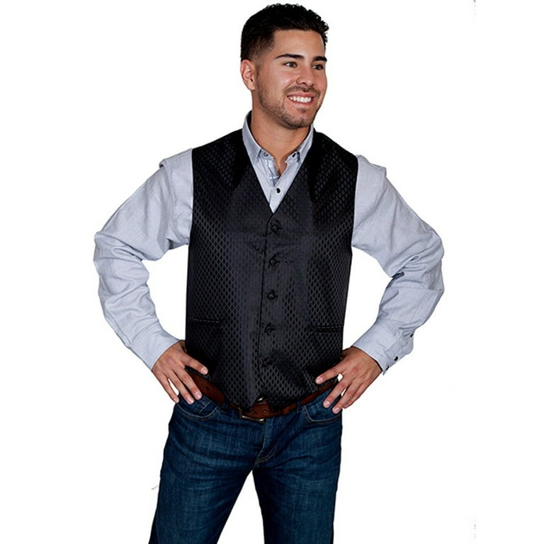 Scully Western Vest Mens Quality Masculine Dot Pattern Button