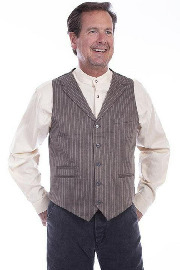 Scully Western Vest Mens Rangewear Button L Heather Brown F0_RW318