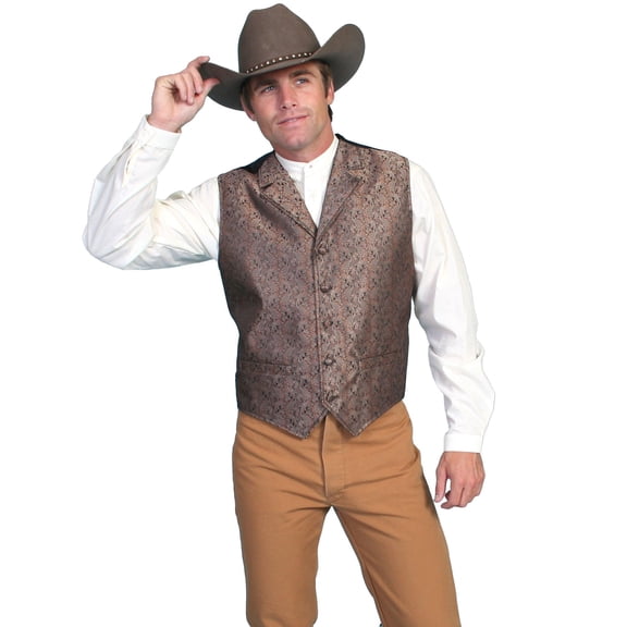 Scully Western Vest Mens Rangewear Notch Lapel 5X Brown F0_RW129