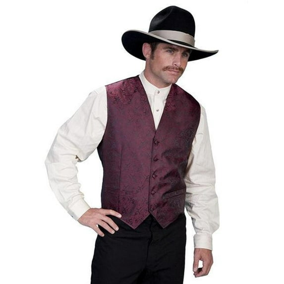 Scully® Men's Classic Paisley Burgundy Vest RW093N-BUR