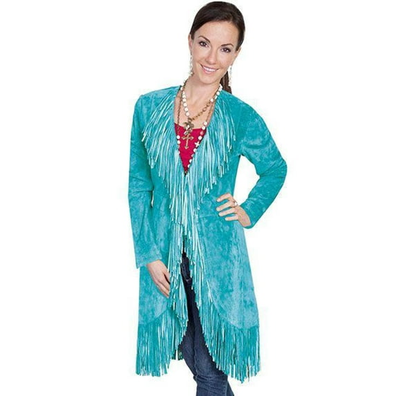 Scully Women's Boar Suede Fringed Maxi Coat - L19-81 US