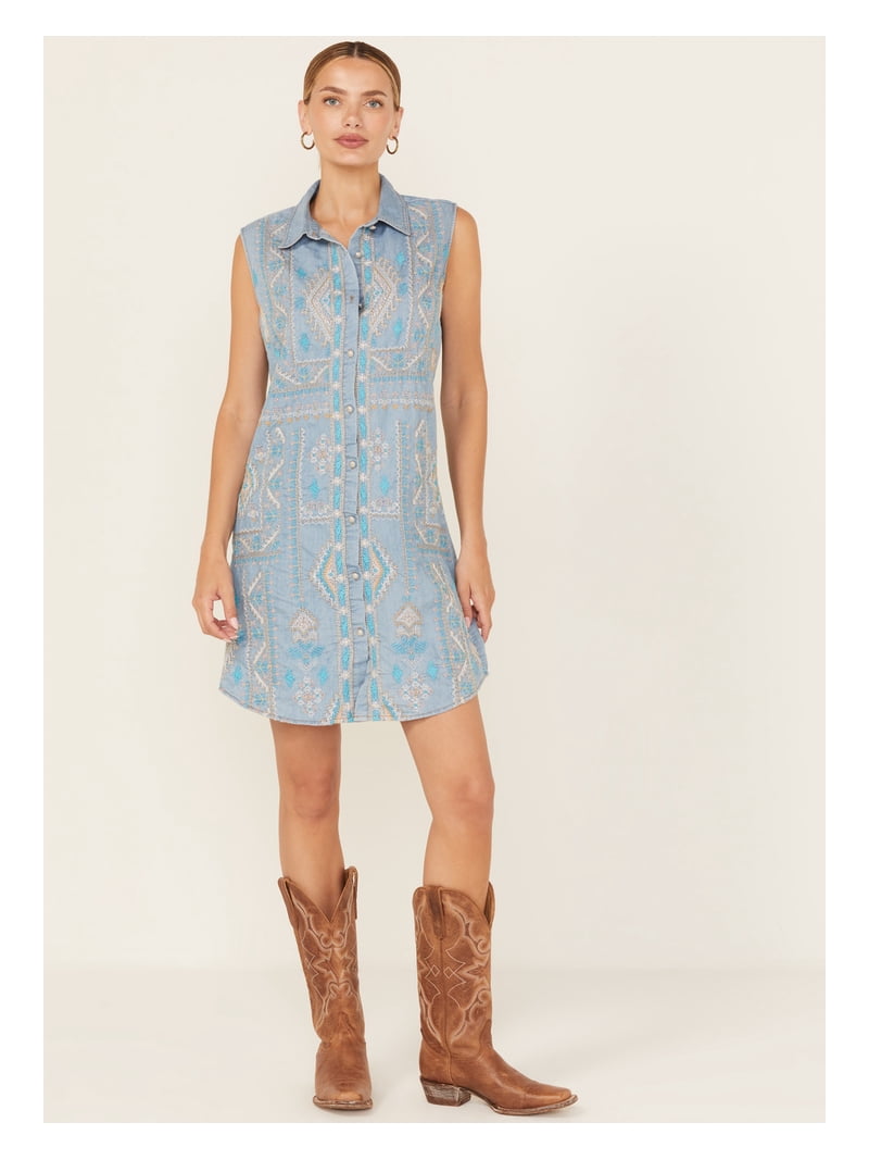 scully denim dress Goldsign The Scully Denim Shirt Dress In Blue - 50% Off