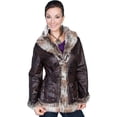 thumbnail image 1 of Scully Women's Faux Leather And Fur Jacket Dark Brown Large  US, 1 of 2