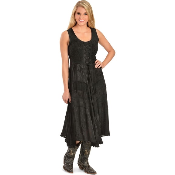 Scully Women's Women'S Lace-Up Jacquard Midi Dress - HC118 Medium  US