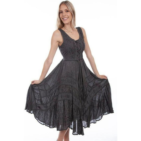 Scully Women's Lace-Up Jacquard Maxi Dress - HC118 XX- US