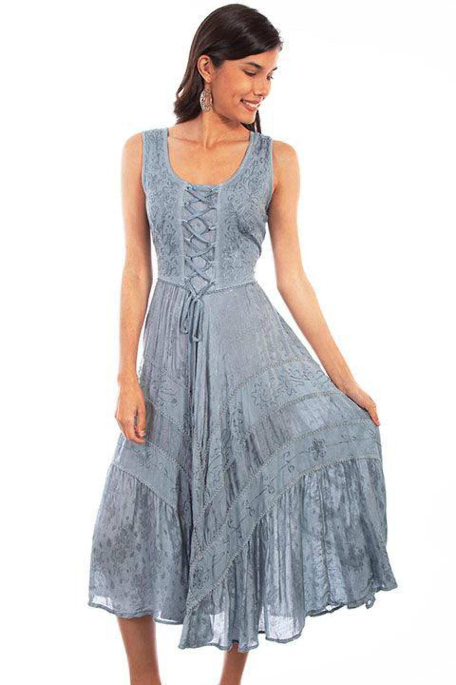 Scully Women's Lace-Up Jacquard Midi Dress - HC118 US Grey - Walmart Business Supplies Scully Women's Lace-Up Jacquard Midi Dress - HC118 US Grey - Walmart Business Supplies