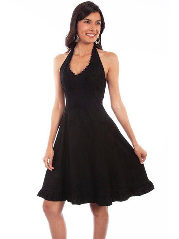 Scully Women's Peruvian Cotton Halter Top Mini Dress - PSL-053 BLK US