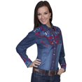 thumbnail image 1 of Scully Women's Floral Embroidered Western Shirt - PL-654WH X-  US, 1 of 6