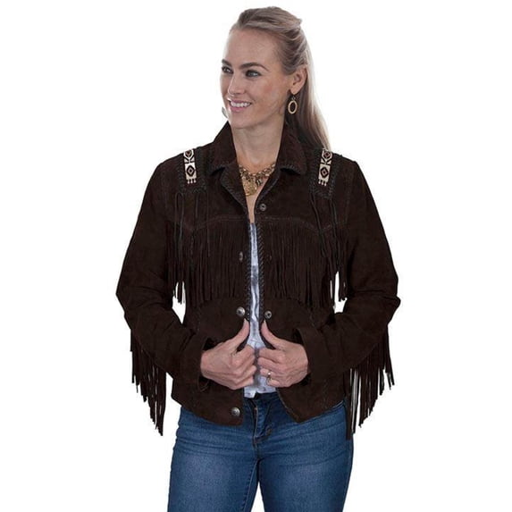 Scully Womens Expresso Suede Hand Laced Jacket XL